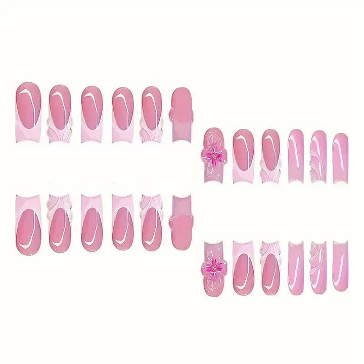 Floral Art Press-On Nail Set Bowlift
