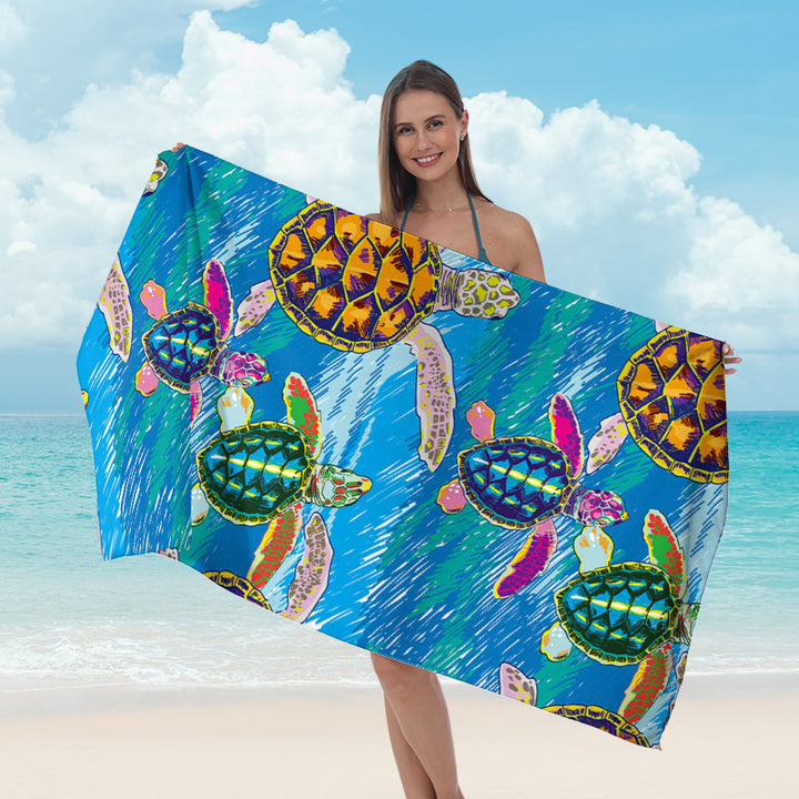 Beach towel with maritime star pattern Bowlift
