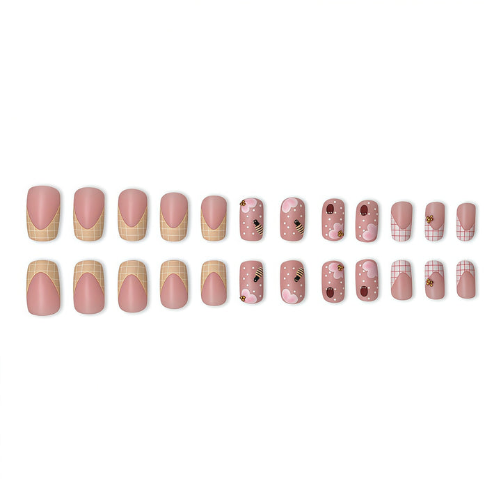 Artistic Floral Press-On Nail Set Bowlift