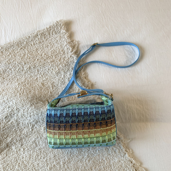 Textured Handwoven Mini Crossbody Bag Bowlift
