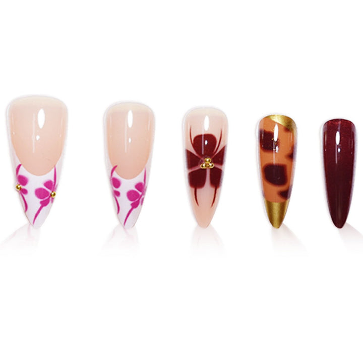 Artistic Long Stiletto Press-On Nail Extensions Bowlift
