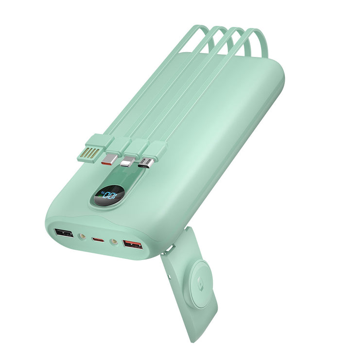 Portable power bank with fast inductive charging and multiple USB ports Bowlift