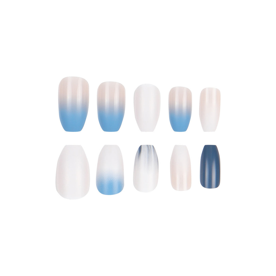 Ombre Matte Long Press-On Nails Bowlift