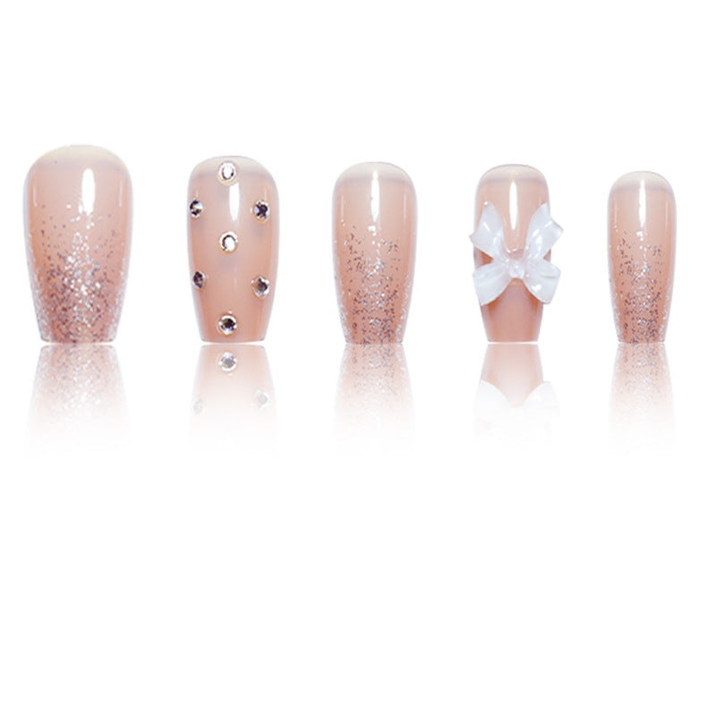 Decorative Press-On Nails with Butterfly and Gem Accents Bowlift