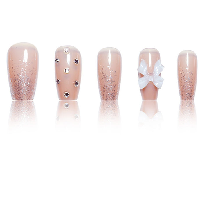 Decorative Press-On Nails with Butterfly and Gem Accents Bowlift