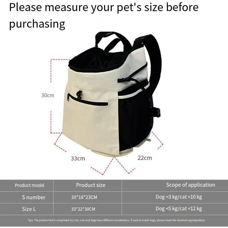 Multifunctional Pet Backpack with Breathable Mesh Lining Bowlift
