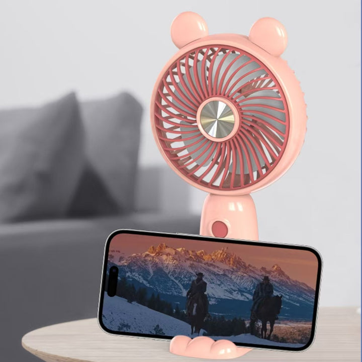 Ladies Portable Hand Fan in playful Bear Design Bowlift