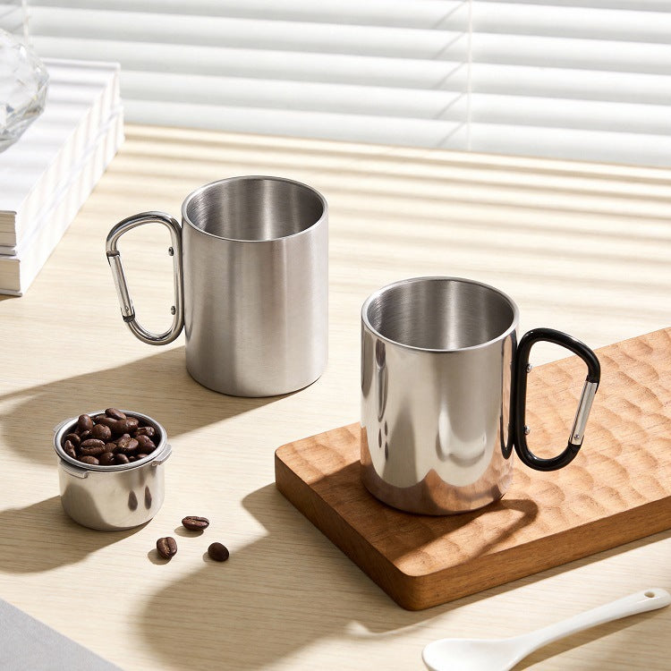 Women's Stainless Steel Coffee Mug with Carabiner Handle Bowlift
