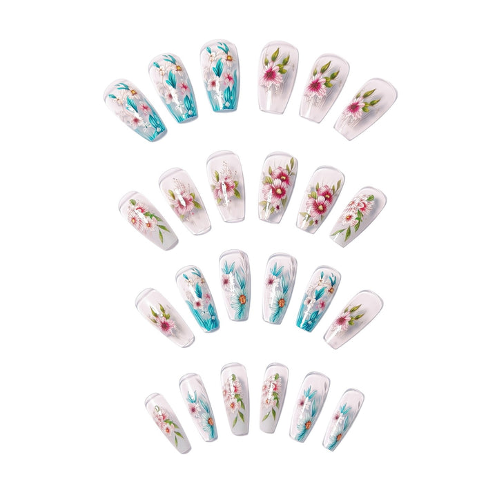 Floral Gel Nail Art Design Bowlift