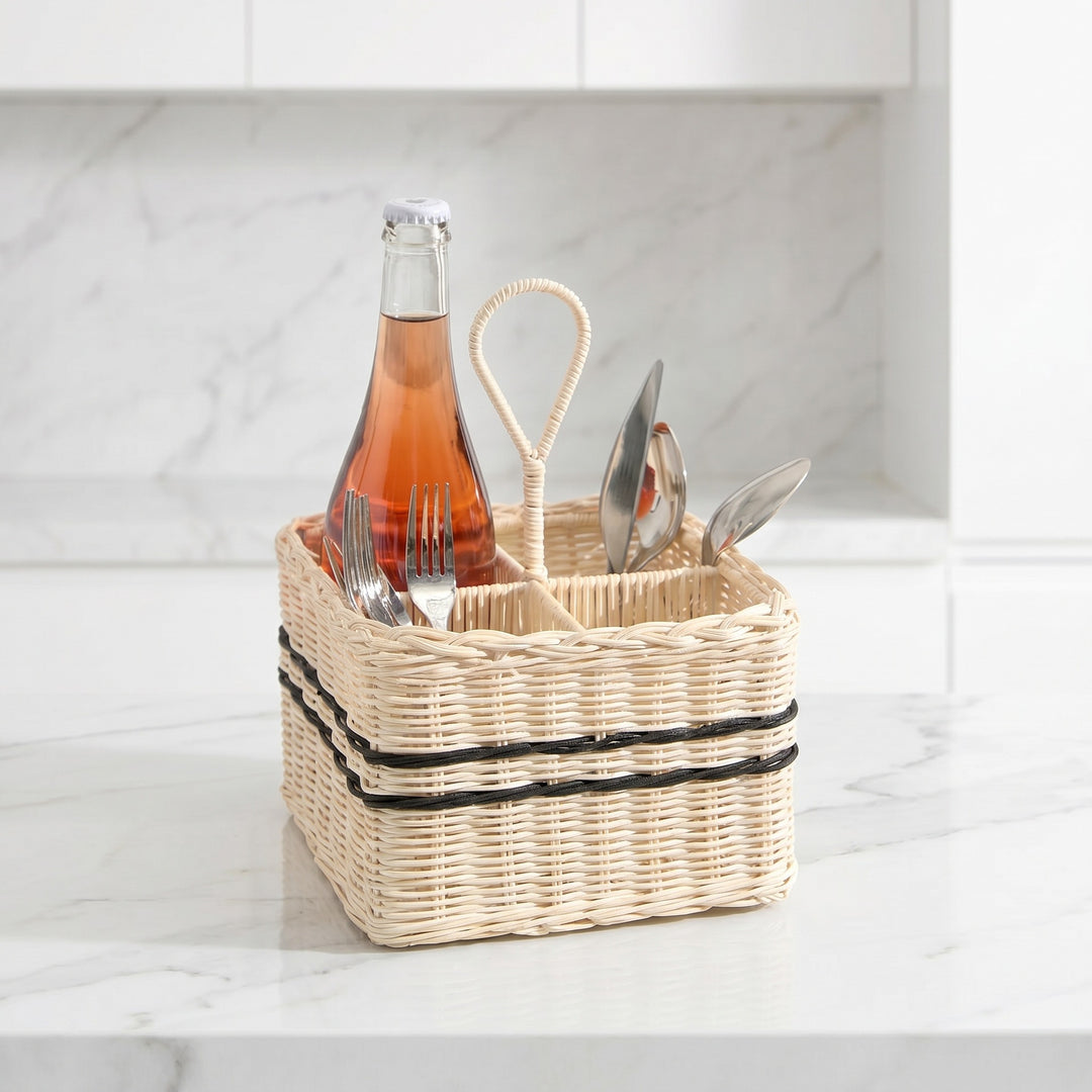 Practical storage basket with compartments Bowlift