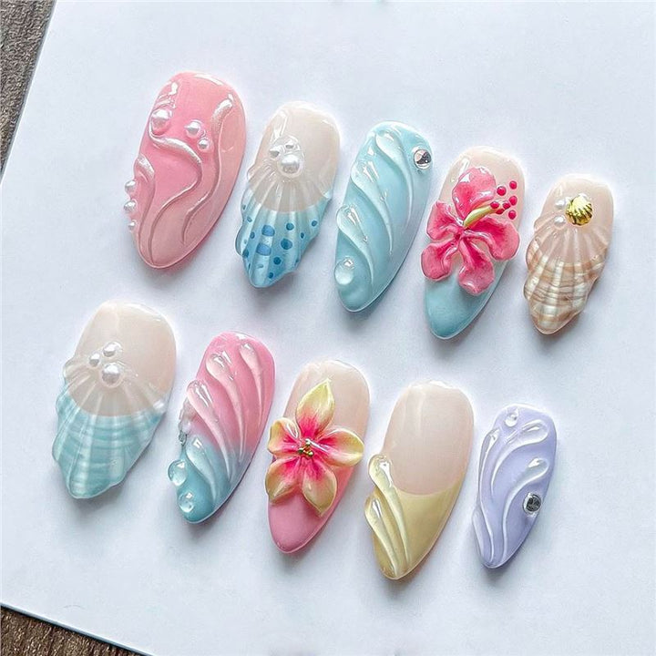 Artistic Sea-Inspired Shell Nail Art Set Bowlift