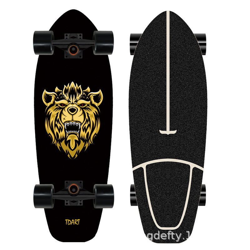 Artistic Lion Design Skateboard Bowlift