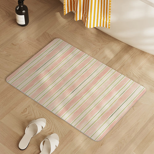 Soft Cotton Striped Bath Mat