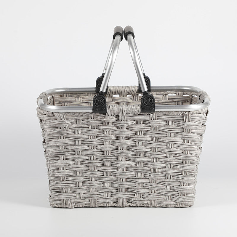 Women's Portable Shopping Basket with Aluminum Handle Bowlift