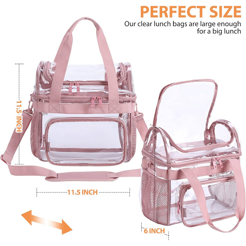 Transparent tote bag with breathable mesh inserts Bowlift