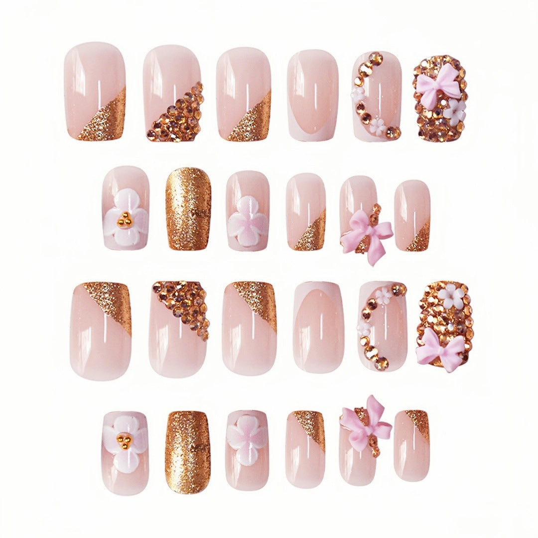 Floral Design Press-On Nails Bowlift