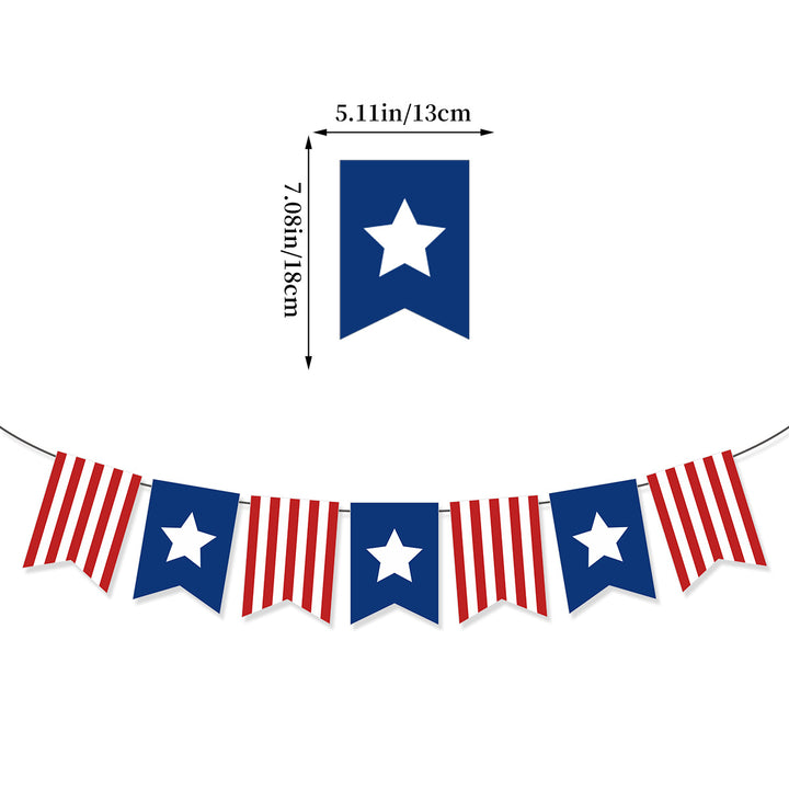 Unisex nan patriotic star and stripe multi-strand bunting garland banner set Bowlift