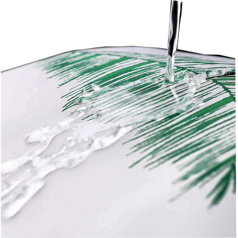 Tropical Leaf Print Shower Curtain Bowlift