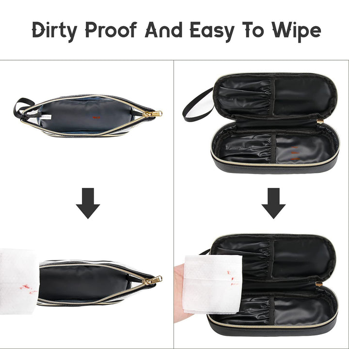 Cosmetic organizer bag with transparent compartments Bowlift