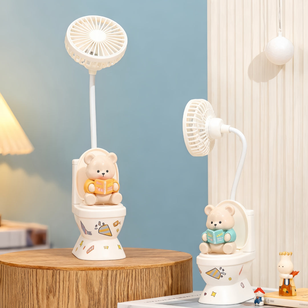 Women's Table Fan with Creative Bear Design Bowlift