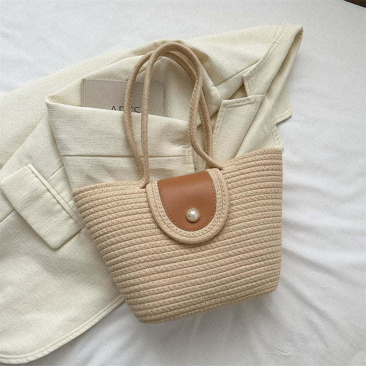 Handbag with Textured Design Bowlift