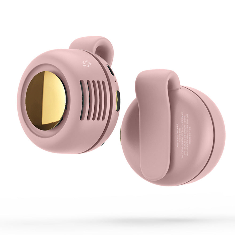 Cooling portable clip-on personal fan with warm LED light and rechargeable battery Bowlift