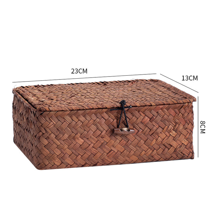Handwoven Storage Box with Lid Bowlift