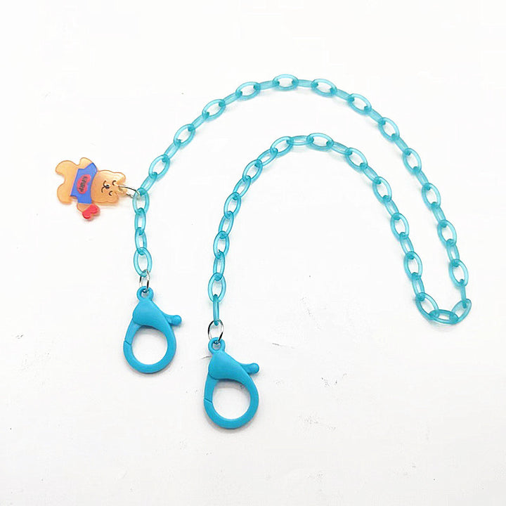 Glasses strap made of transparent resin with rainbow pendant Bowlift