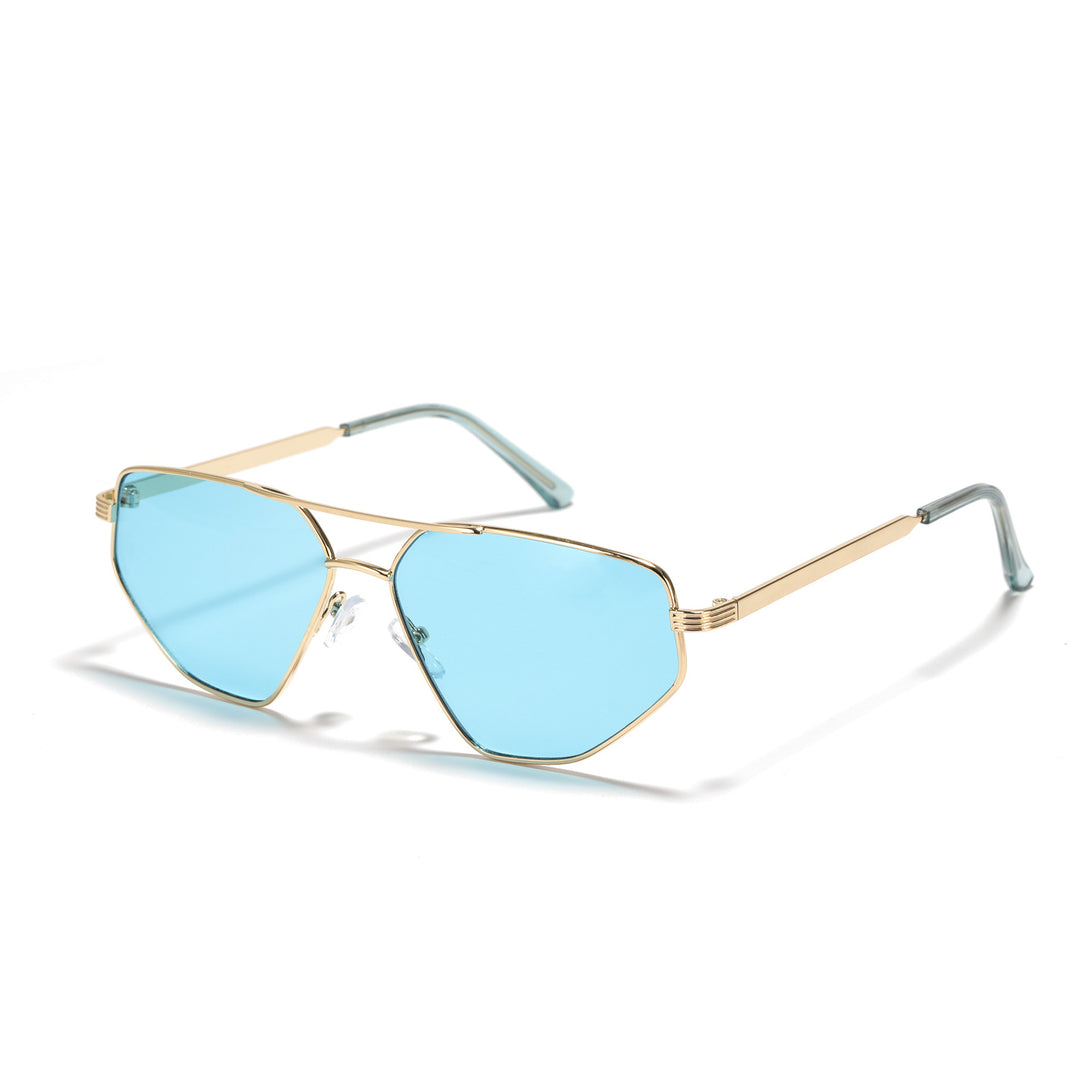 Ladies geometric sunglasses with elegant metal frame Bowlift