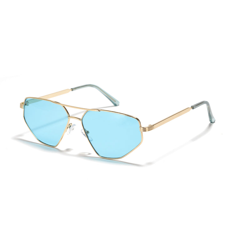 Ladies geometric sunglasses with elegant metal frame Bowlift