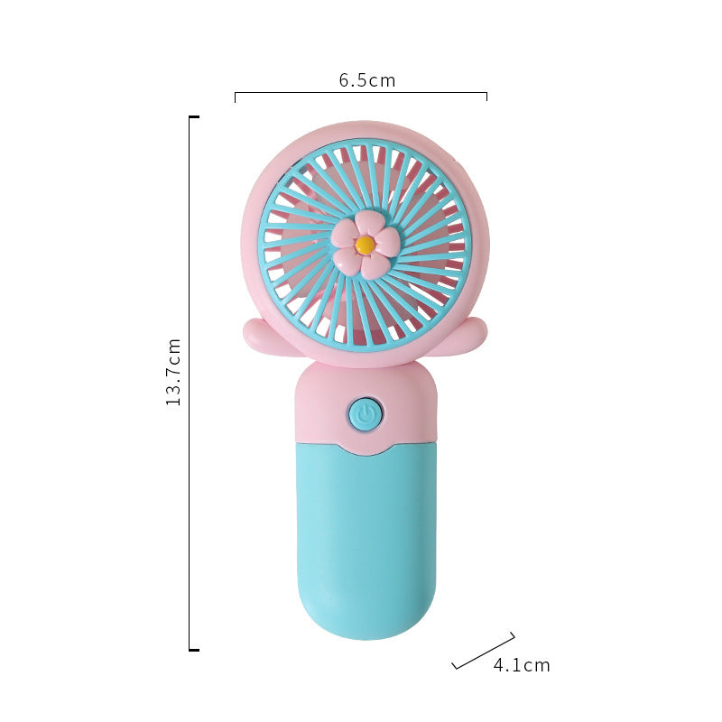 Unisex Portable Hand Fan with Cheerful Flower Design Bowlift