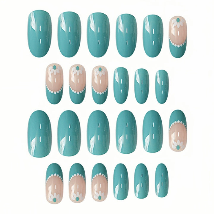 Decorative Floral Gel Press-On Nails Bowlift