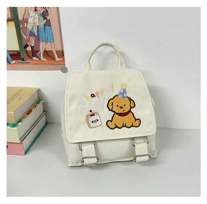 Cute Character Embroidered Backpack