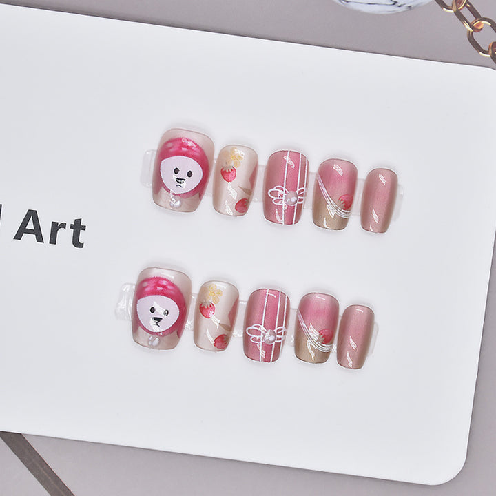 Artistic Cartoon-Themed Press-On Nail Art Bowlift
