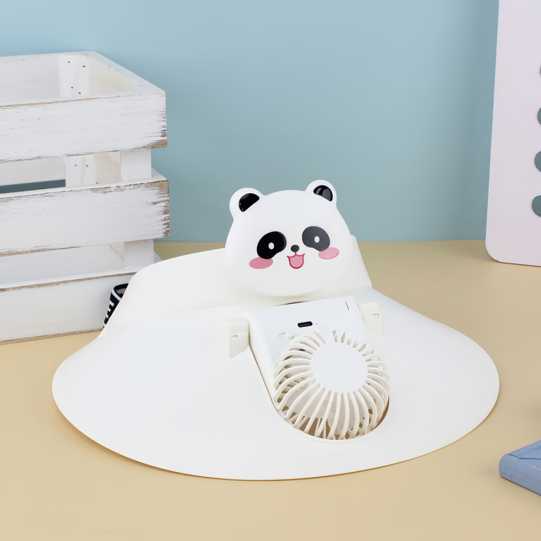 Ladies Portable Hand Fan with Cute Animal Design Bowlift