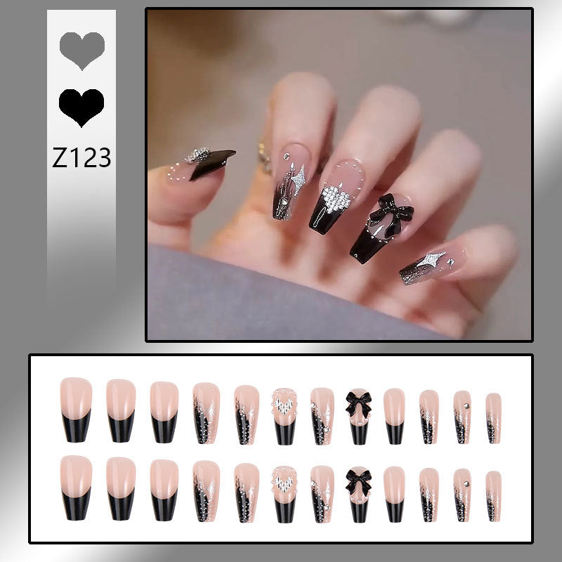 Acrylic nail set with glamorous 3D decorations and noble accents Bowlift