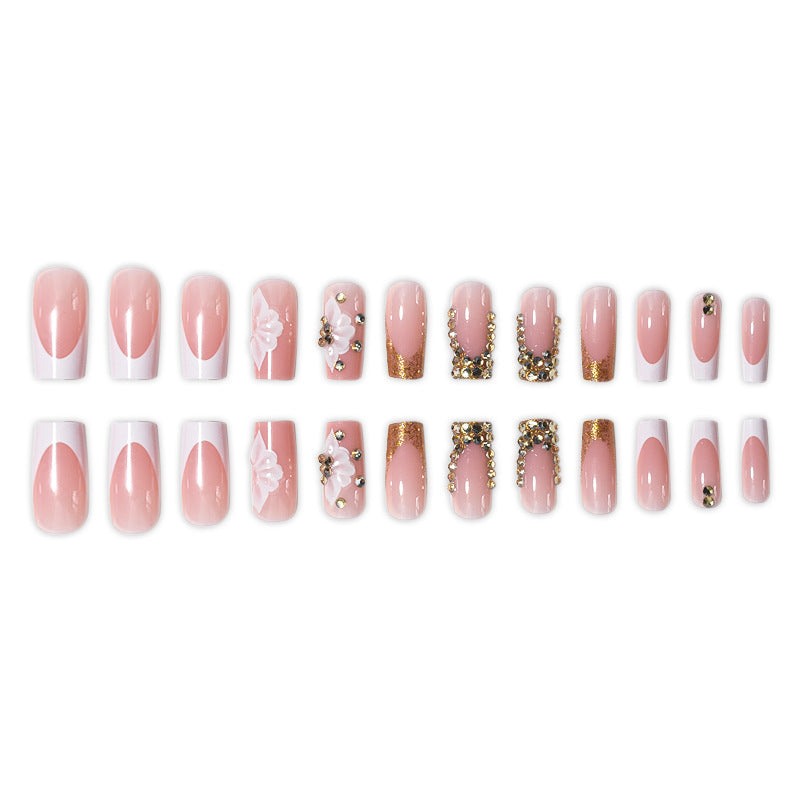 Luxurious Rhinestone Embellished Nail Extensions Bowlift