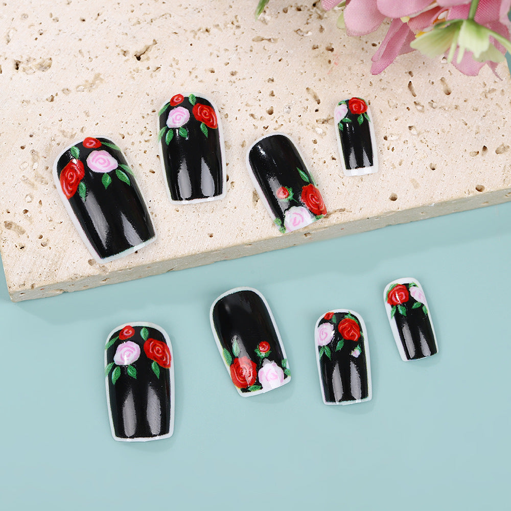 Artificial nails in floral vintage design Bowlift