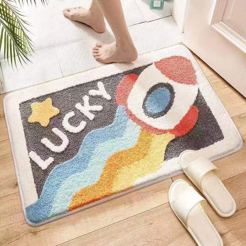 Playful Cat-Themed Bath Mat