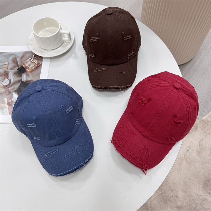 Men's Distressed Vintage-Style Baseball Cap Bowlift