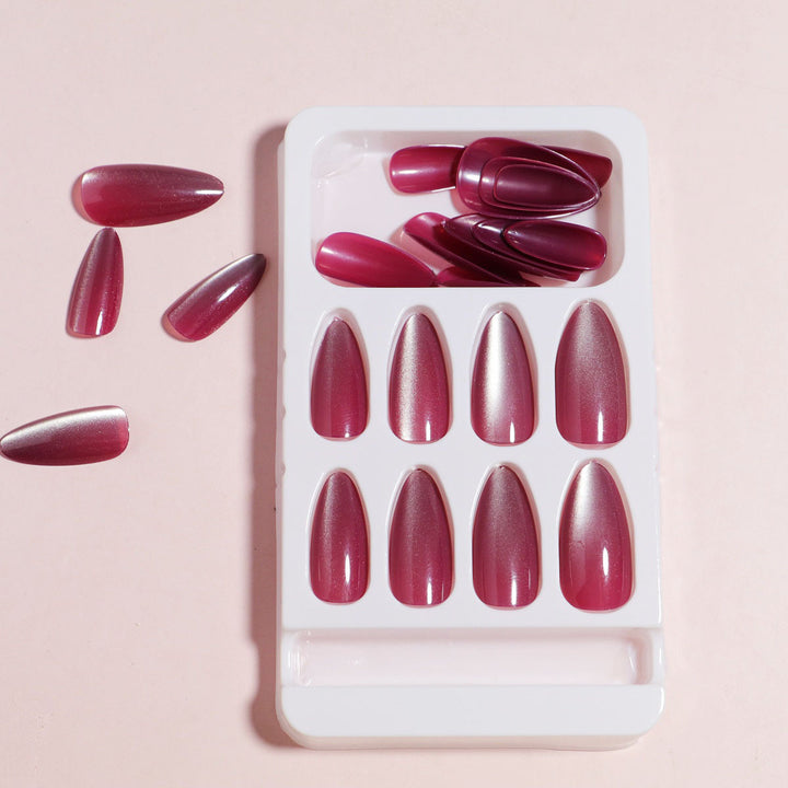 Glossy Almond-Shaped Press-On Nail Set Bowlift 1787225031