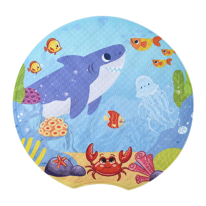 Cartoon Ocean-Themed Bath Mat Bowlift