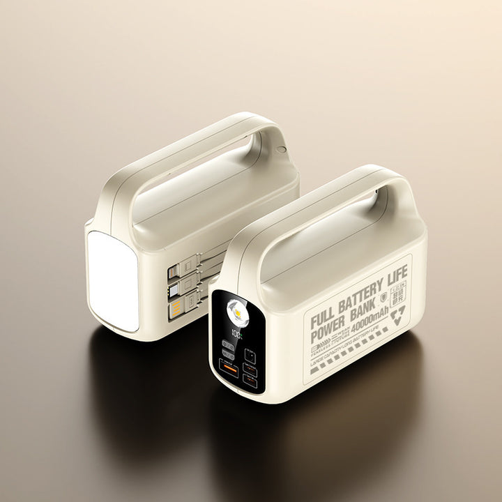 Portable power bank with integrated LED lighting and high capacity Bowlift