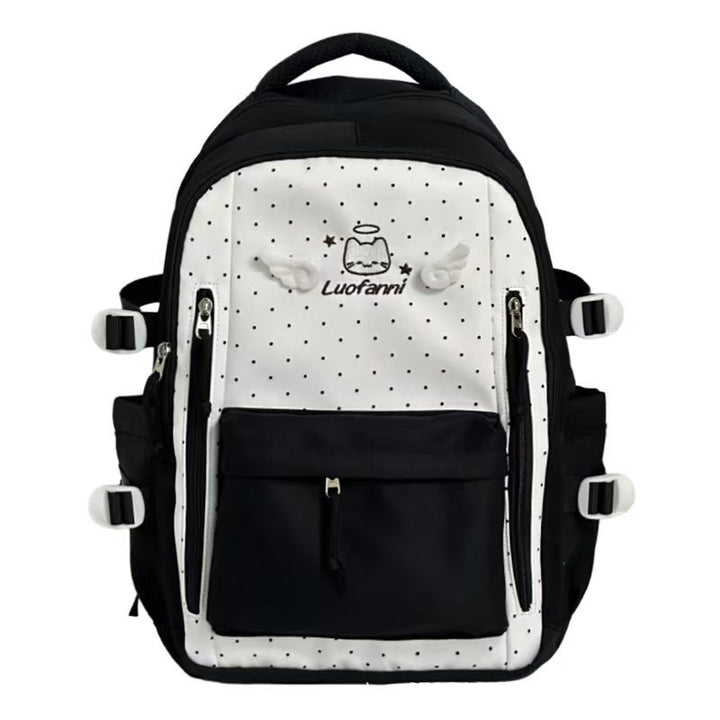 Playful Polka Dot Multi-Pocket Backpack Bowlift