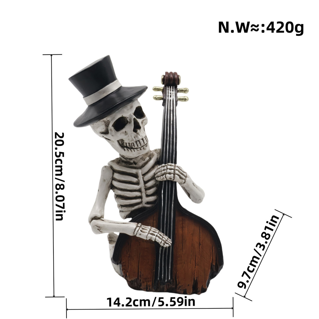 Stylish skeleton figure with top hat and black rose Bowlift