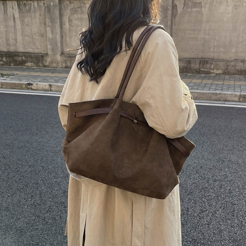 Suede Oversized Tote Bag Bowlift