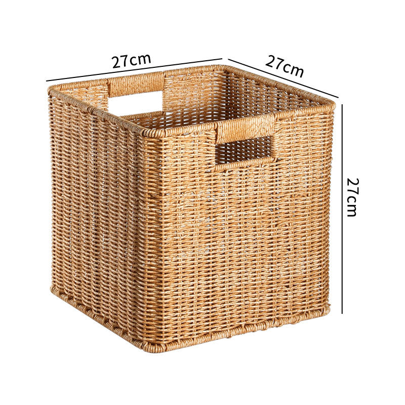 Handwoven Rustic Storage Cube Bowlift