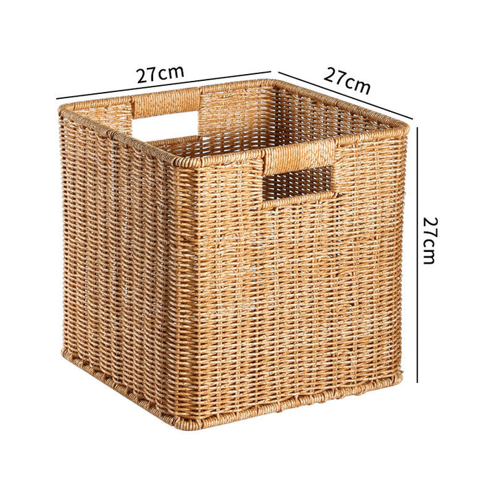 Handwoven Rustic Storage Cube Bowlift