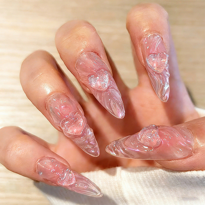 Artful Nail Tips with Transparent Design Bowlift
