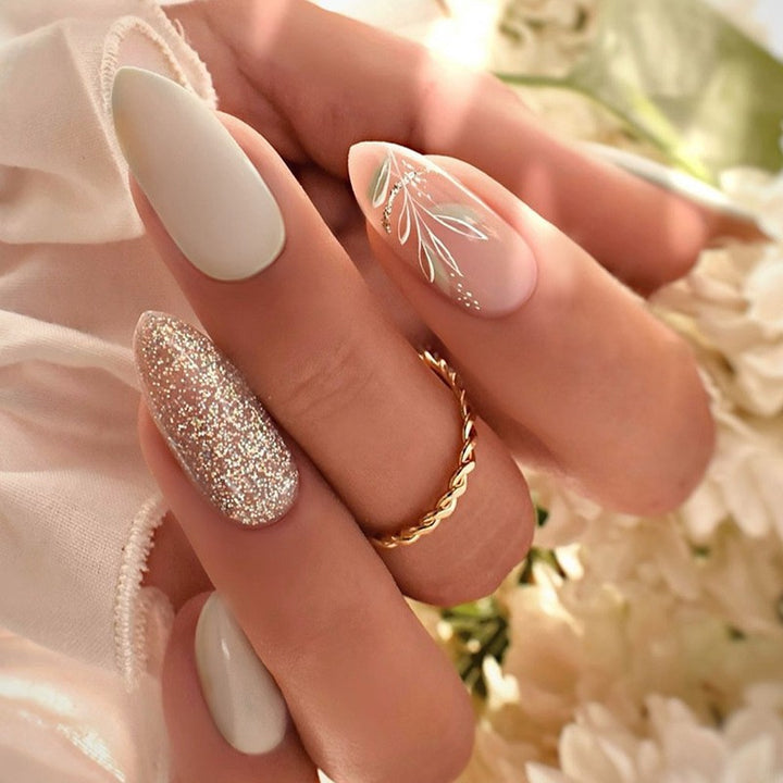 Creative nail art set with leopard pattern and glitter accents Bowlift